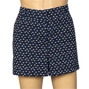 ANN TAYLOR “City Short” in navy with little white sailboats. Size 12. EUC